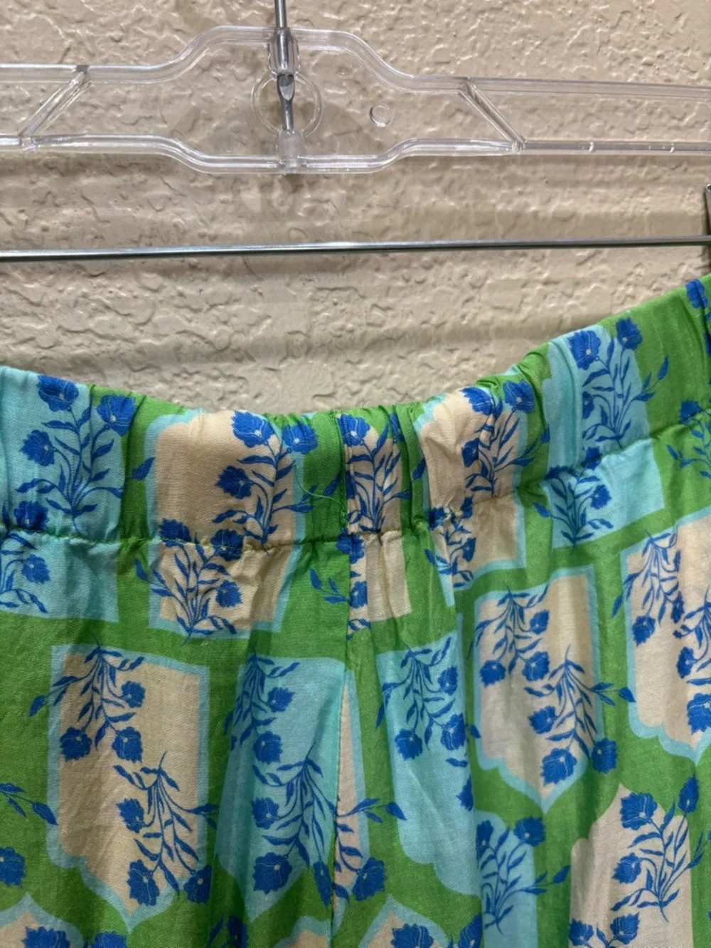Verandah Flared Wide Leg Pants Green Floral Lightweight Boho Whimsigoth Size XS - Picture 6 of 10